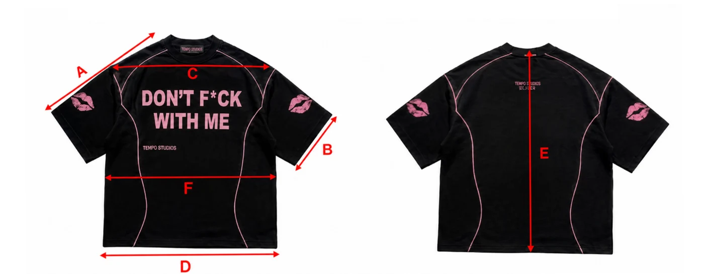 Esquema de la camiseta por delante y por detrás, con las letras de cada medida